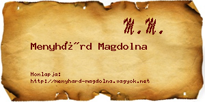 Menyhárd Magdolna névjegykártya